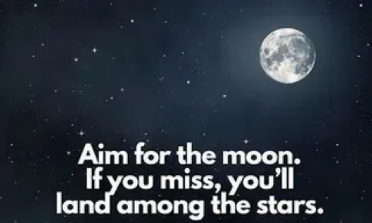 Motivational quotes about stars with a glowing starry sky