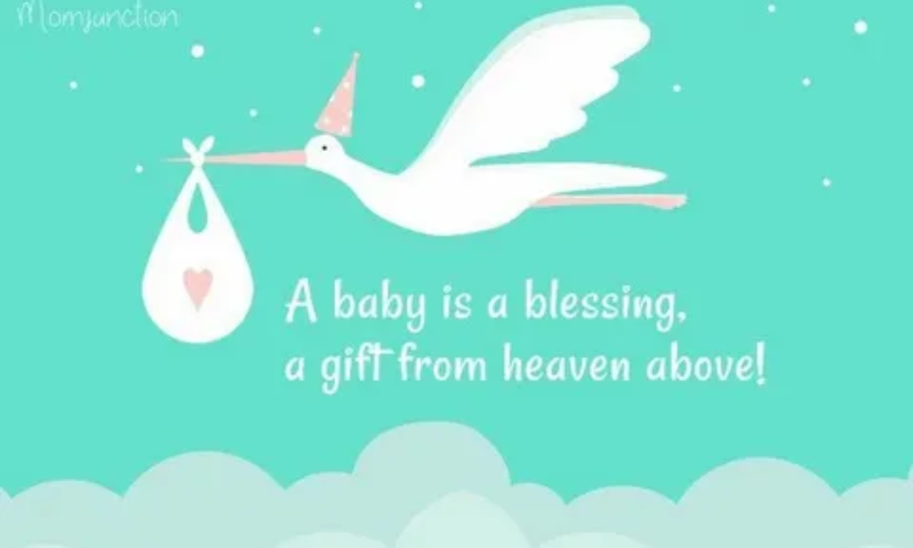 Baby Blessings Quotes featured alongside a smiling infant in a warm, light-filled nursery, symbolizing joy and family.