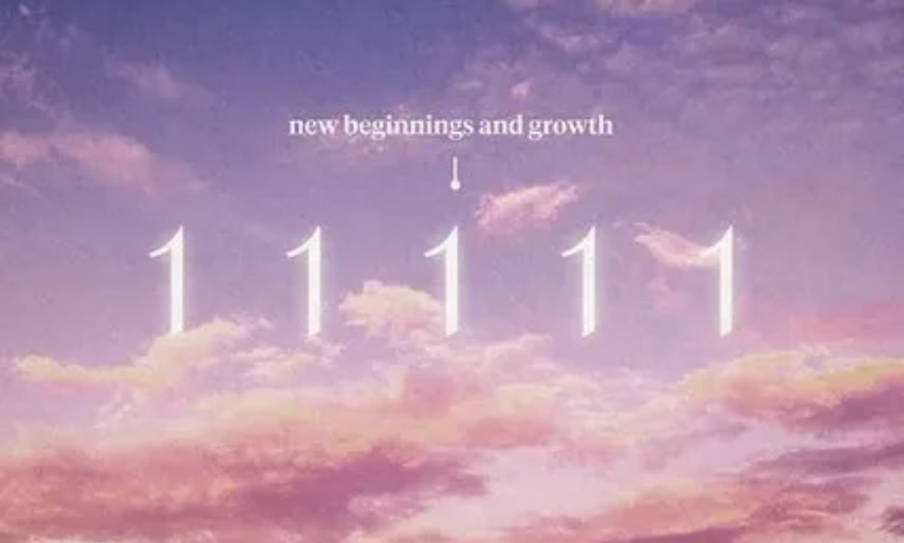 11111 angel number glowing with a bright spiritual light