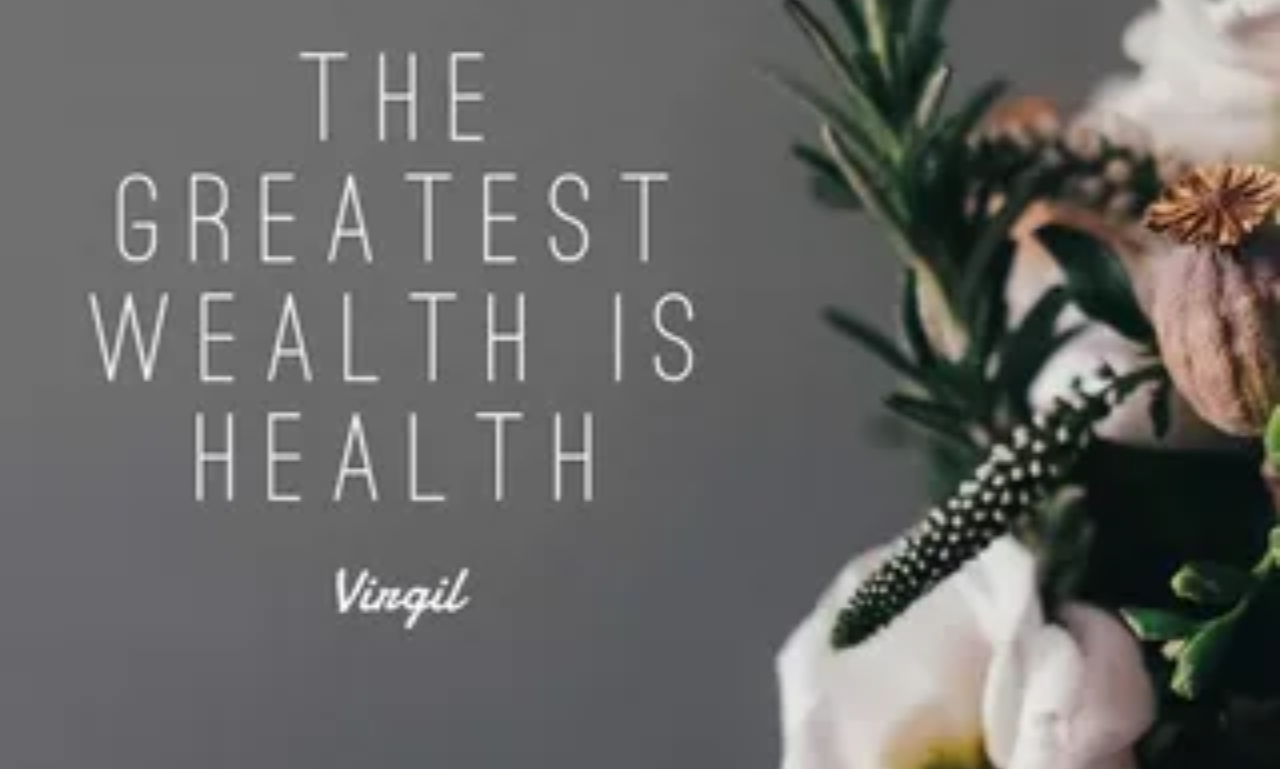 Health is wealth quotes with a peaceful sunrise inspiring a healthy and positive lifestyle.