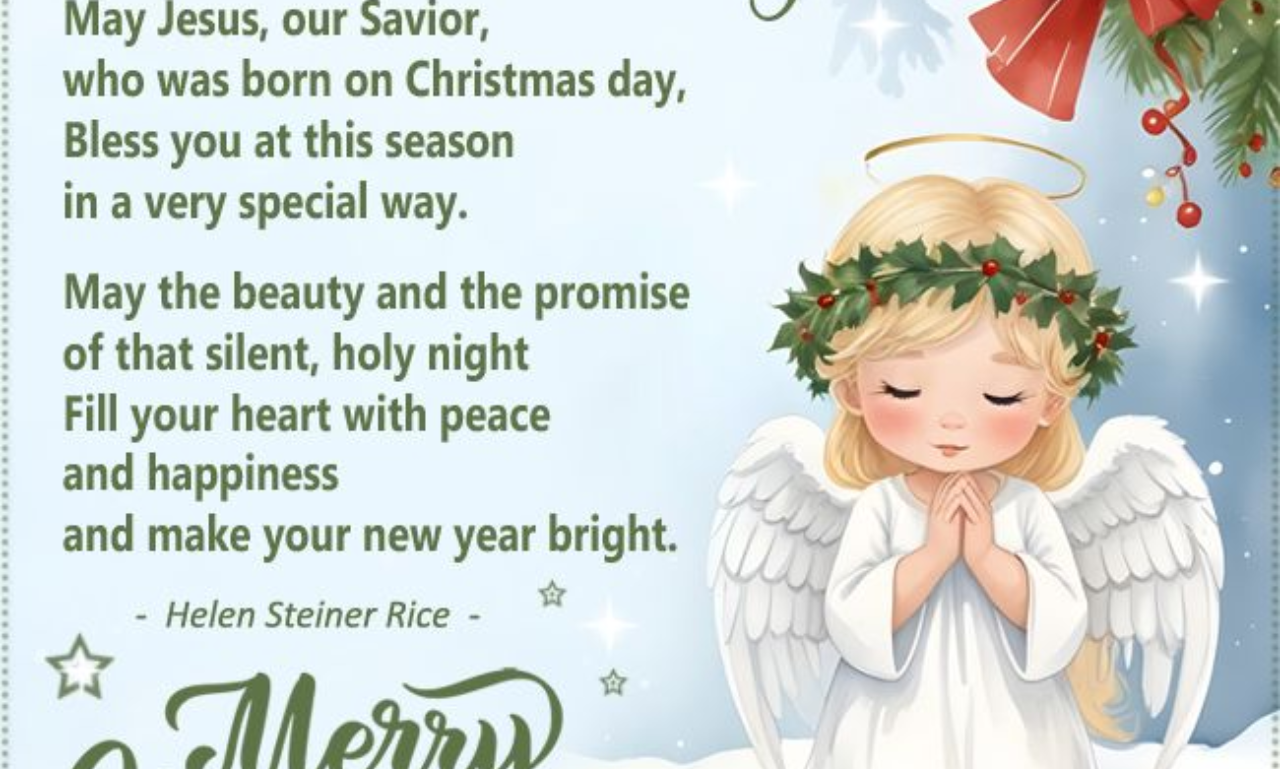 Inspirational Christmas blessings quotes with festive holiday wishes for a joyful and peaceful Christmas celebration.