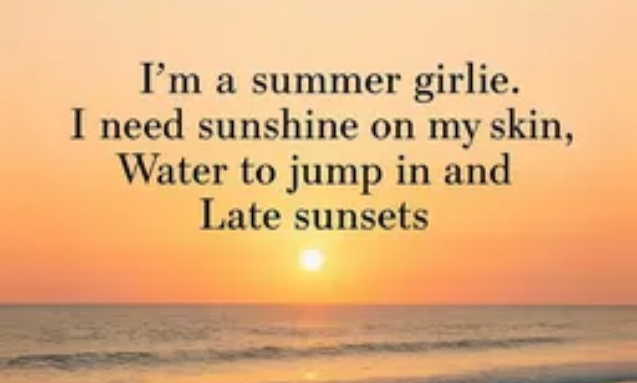 Beautiful summer sunset with summer memory quotes
