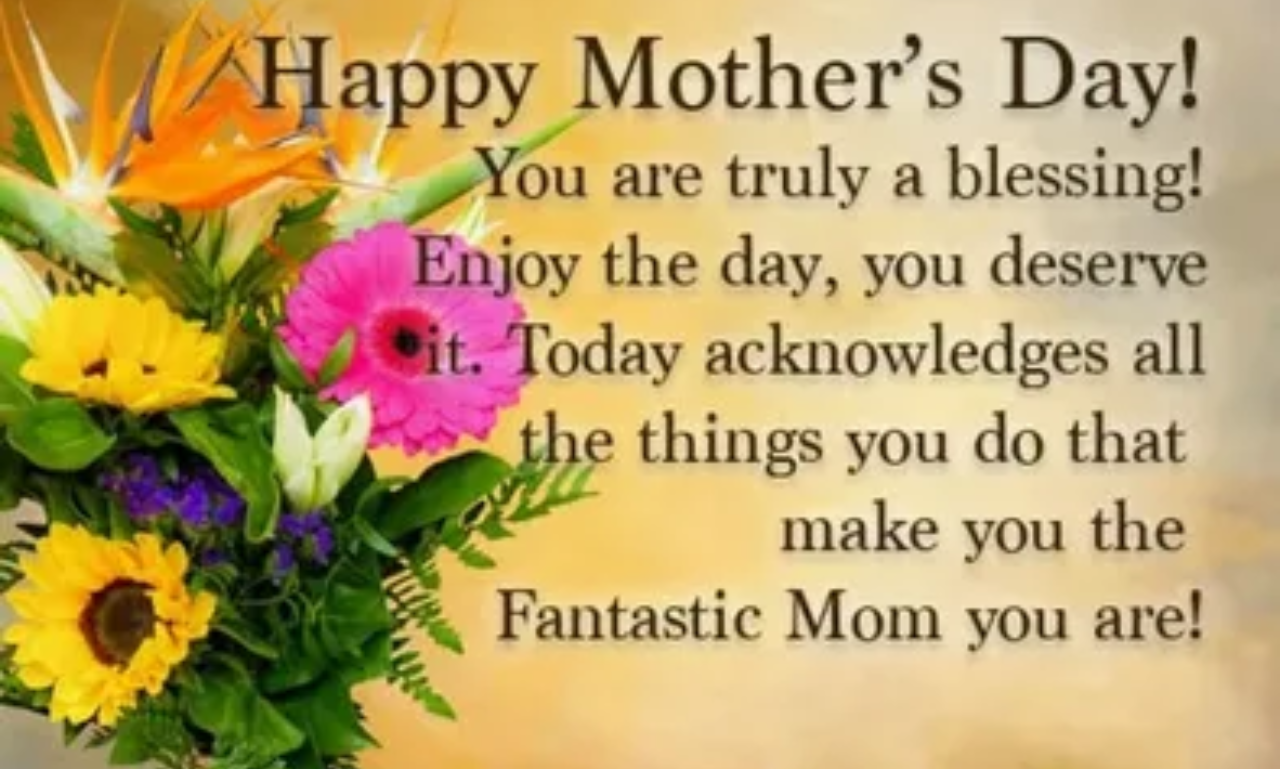 Happy Mother’s Day quotes with flowers and a loving message for mom